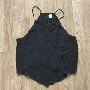 H&M Divided Halter Tank‎ Black Large